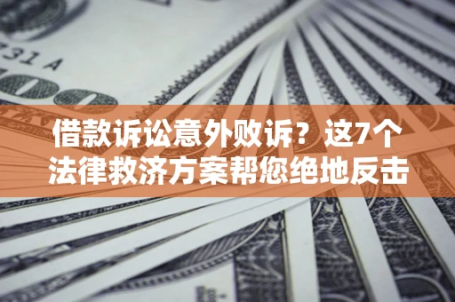 北京借款诉讼意外败诉？这7个法律救济方案帮您绝地反击！